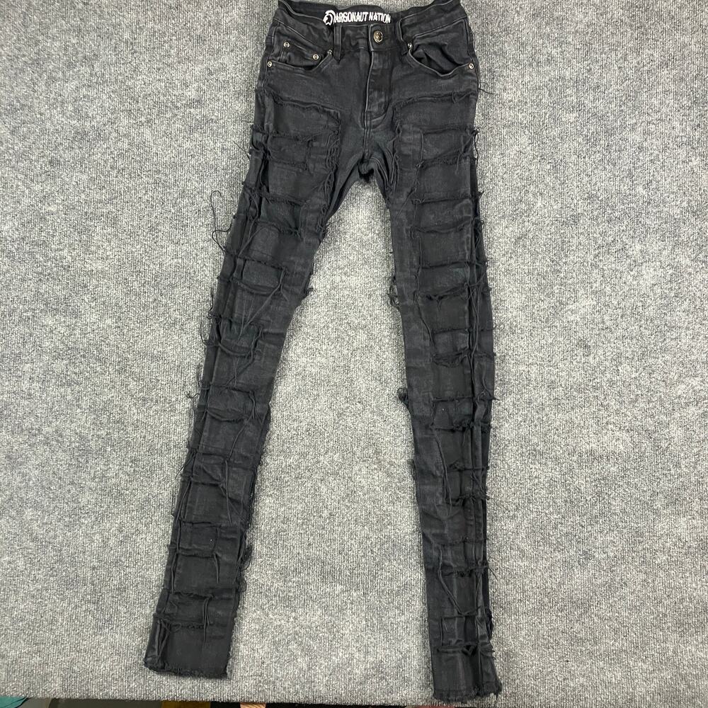 Argonaut Nation Ultra‎ Slim Distressed Pants Mens W28 L36 Black  Streetwear